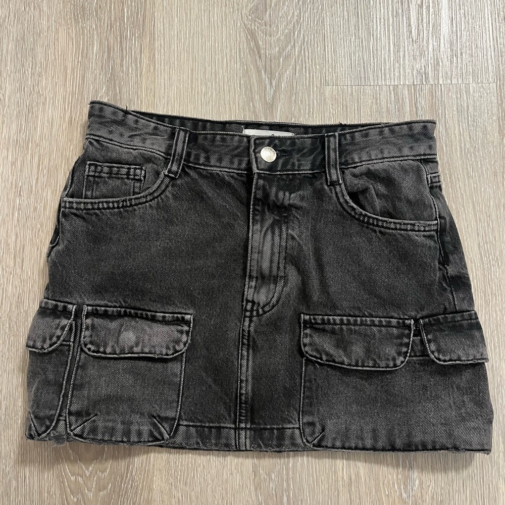 Zara Black Cargo Mini Skirt
